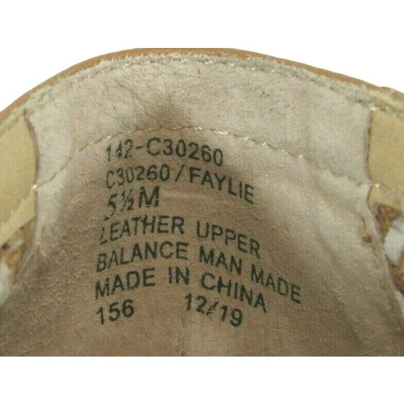 Cliffs by White Mountain Women's Faylie Tan White Woven Leather Ballet Flats - Picture 6 of 6